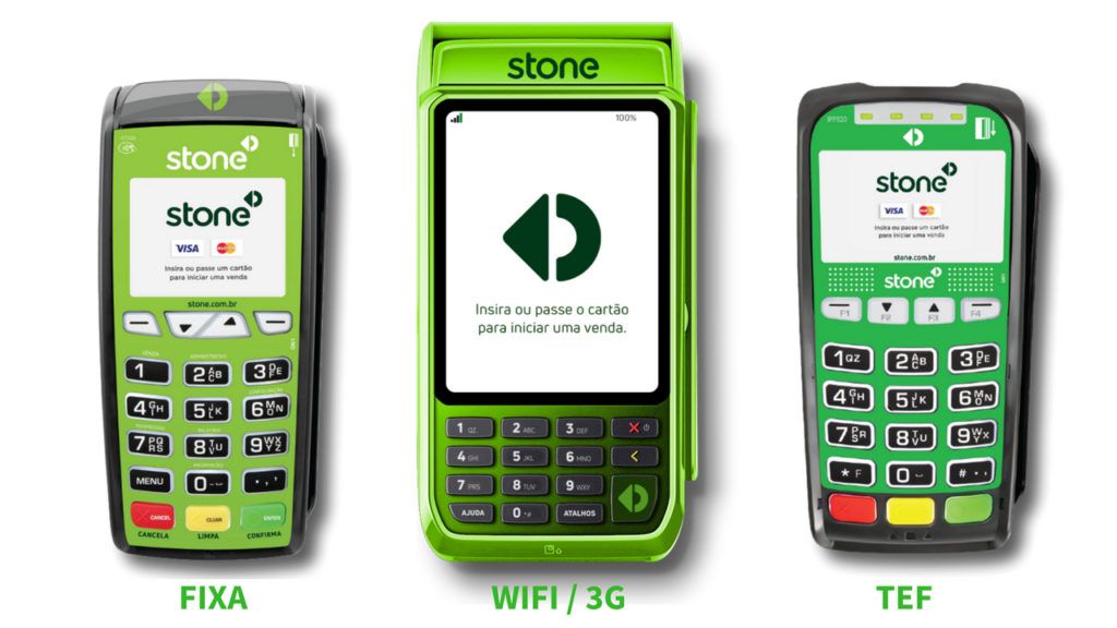 Stone Pagamentos - Máquinas de Cartões Fixa, Wi-Fi-3G e TEF