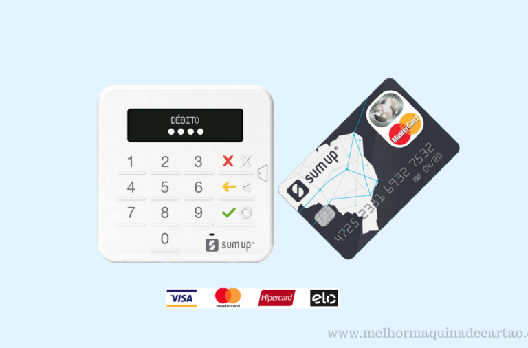 Maquininha de Cartões SumUp Top + Cartão Mastercard Pré-Pago